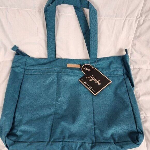 New WITH DEFECTS JuJuBe Super Be Teal Lagoon Chromatics Large Tote Bag Travel - Picture 2 of 12